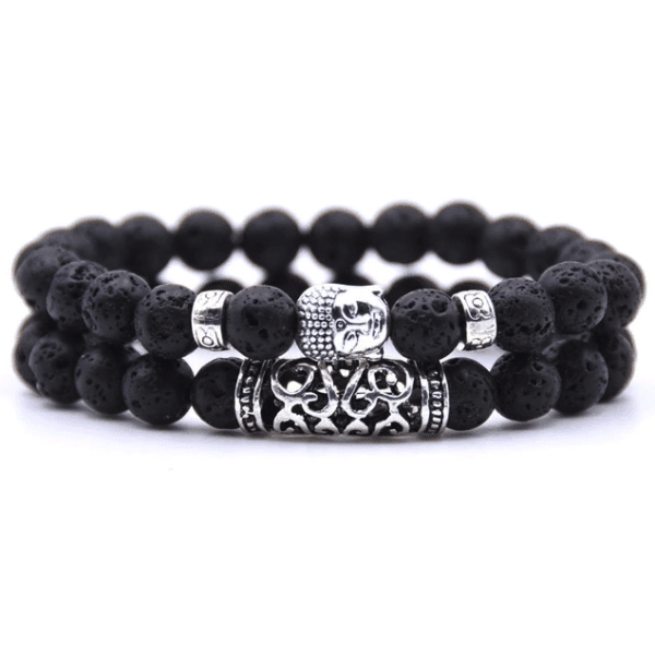 Vulkanische Zwarte Armband Buddha