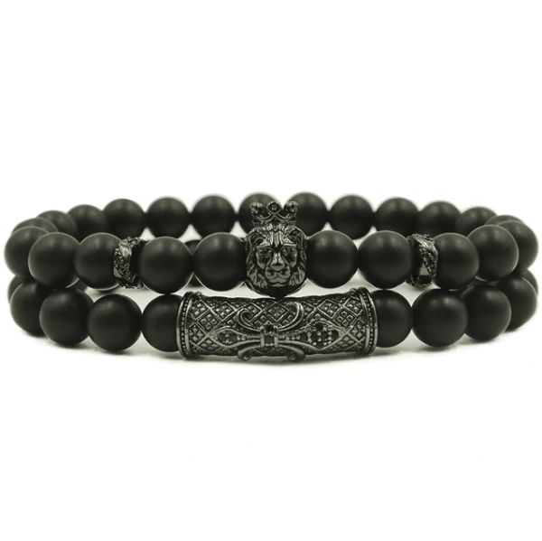 Matzwarte Armband - Zwarte Leeuw