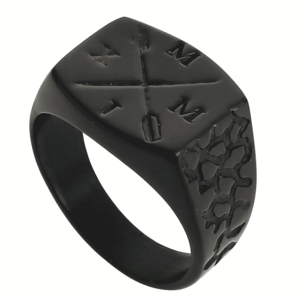 Staal Zwarte Romeinse Ring