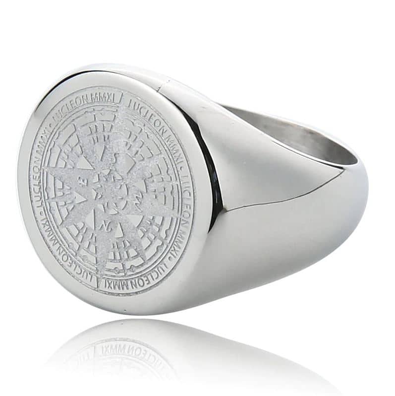 Correspondent Guinness cilinder Staal Zilveren Kompas Ring - Laconic
