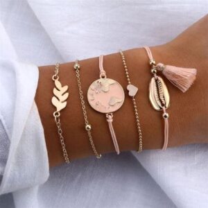 Roze & Gouden Armband set van 5 bij Laconic