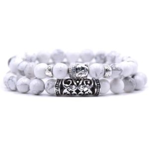 Buddha armbanden wit te koop bij Laconic