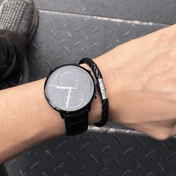 Zwarte geweven armband - Afbeelding 3