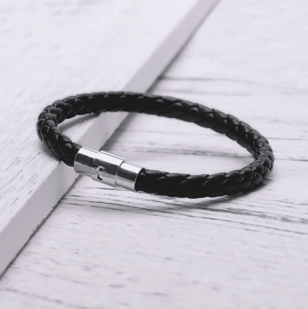 Zwarte geweven armband - Afbeelding 4