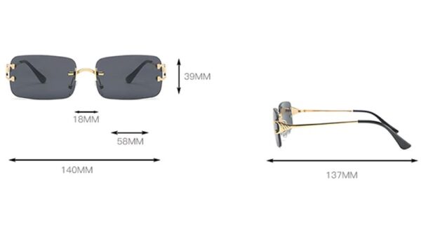 Frameless Zonnebril Goud Bruin - Afbeelding 4