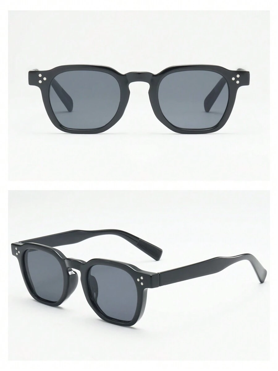 Ovale zonnebril zwart frame grijs lens