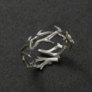 Minimalistische takjesring zilverkleurig heren