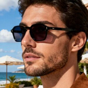 Gepolariseerde retro zonnebril zwart