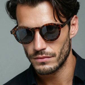 Retro ronde zonnebril tortoise