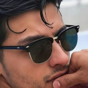 Clubmaster zonnebril zwart goud