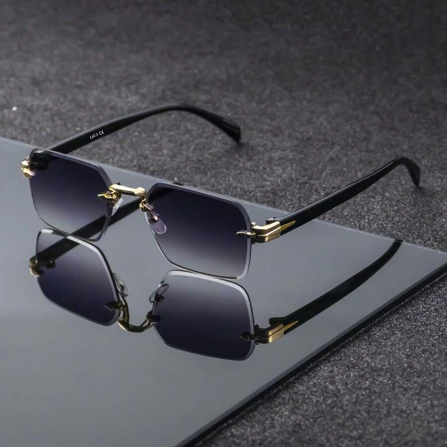 Montuurloze luxe zonnebril gradient grijs