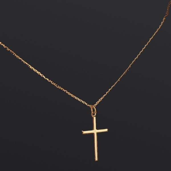 Gouden kruis ketting dames verstelbaar
