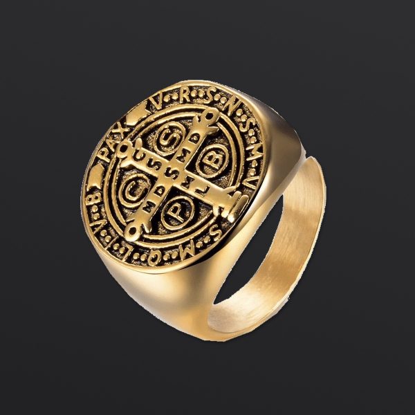 Gouden kruis ring